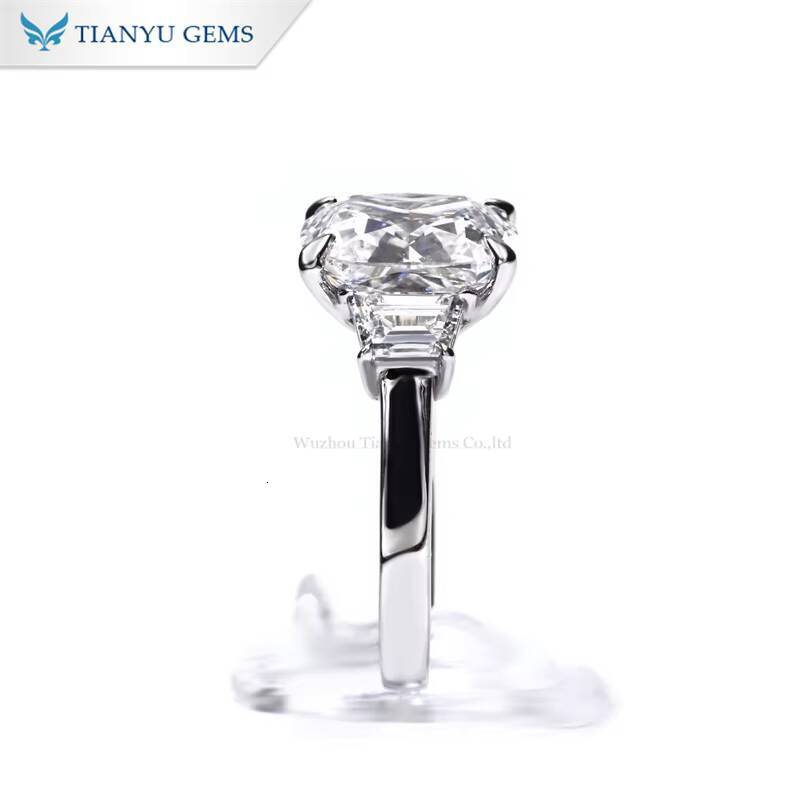 Tianyu 9x11mm Elongated Cushion Cut Moissanite Diamond Engagement Ring Trapezoid Cut Custom Wedding Fine Jewelry Valentine Gift