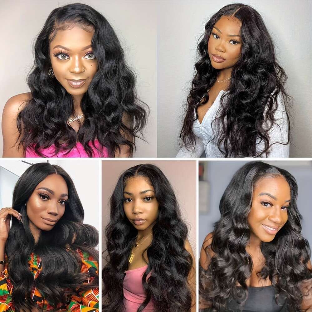 4 Bundles 12A Body Wave Virgin Hair Extensions With 4X4 Transparent Lace Closure - Natural Brown/Blonderedblonde Highlights Unprocessed Human Hair, Br