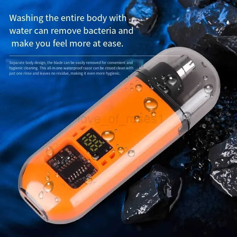 Rechargeable Nose Ear Hair Trimmer for Men Waterproof Precision Blades Portable Grooming Tool with LED Painless Trimming Z251030