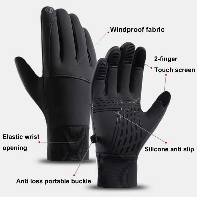 Thickened Winter Warm Gloves Outdoor Sports Touch Screen Gloves Outdoor Running Fishing Skiing Gloves J251029