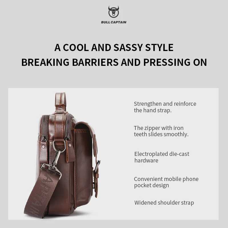 BLCAPTAIN New Genuine Leather Men Crossbody Bag M Briefcase Messenger Bag Casual Business Briefcase Style Men Shoder Bag Y251011