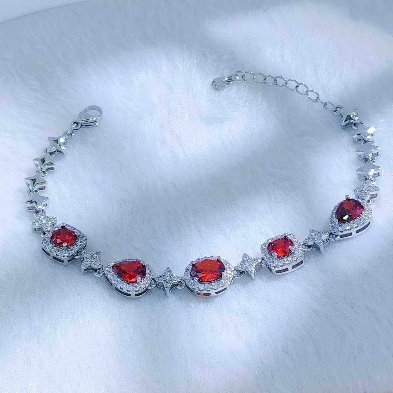 TaiYang New Premium Zirconia Bracelet,High-Carbon Diamond Party Wedding Chain in White Gold Plated Copper For Women