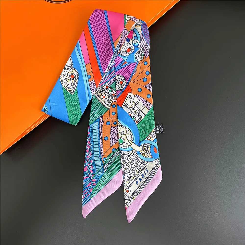 Gorgeous Saddle Print Summer Scarf 2023 Brand Design Women Skinny Bag Scarves Hair Band Neck Silk Scarf Ladies Foulard HeadbandW251029