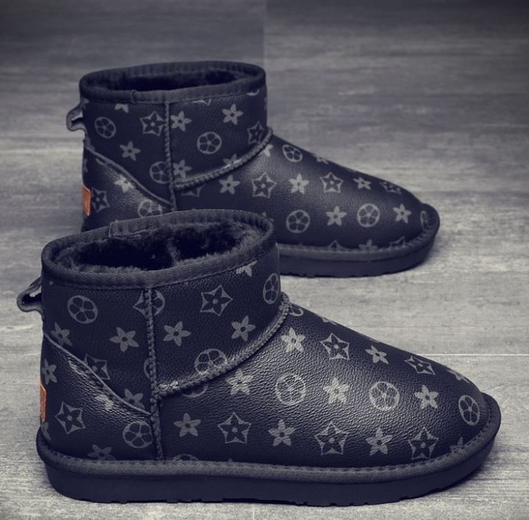 Free shipping Winter 2025 New Design Men Fashion Snow Boots Fleece Lined Thickened Warm Comfortable Cotton Shoes Non Slip Waterproof Soft Leather Shoe