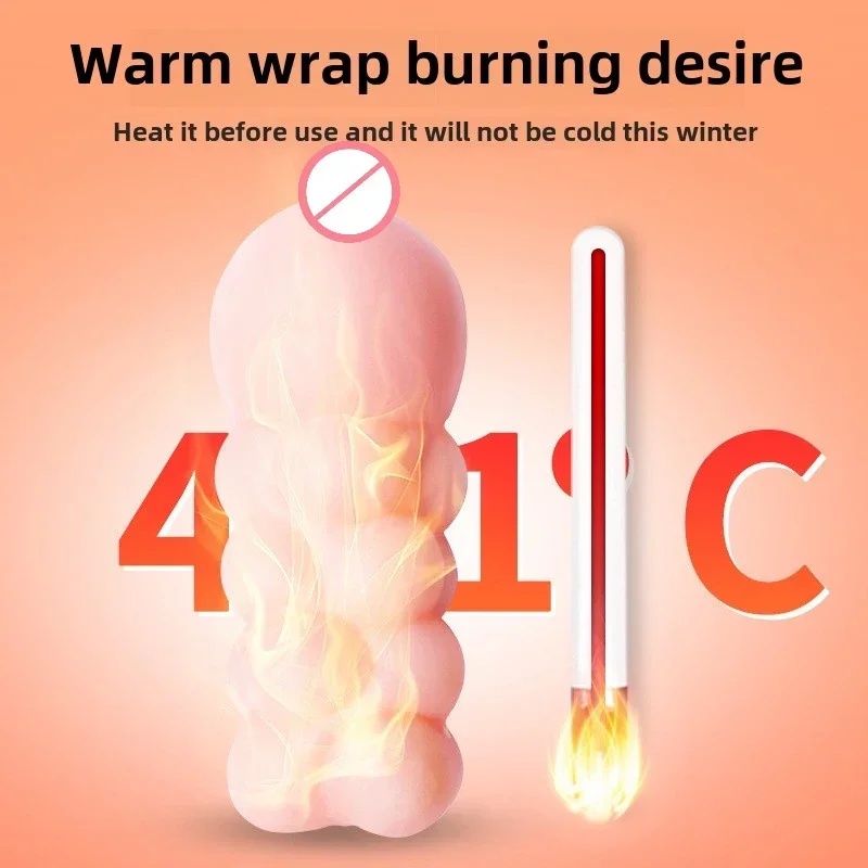 Men's Masturbation Cup Realistic Breast Vaginal Pussy Manual Masturbator Charging Heating Penis Trainer For Male Adult Sex Toys LL-2134