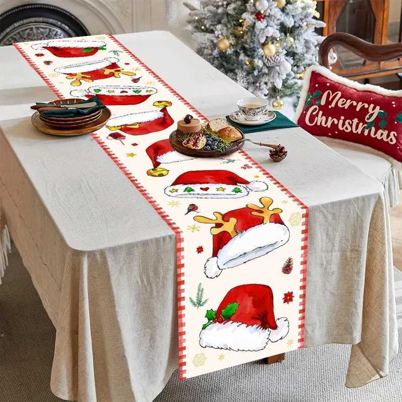 Christmas Table Runner Christmas Party Decoration 2025 Xmas Santa Claus Snowman Table Runner Navidad Natal New Year Gift 2026 C251030