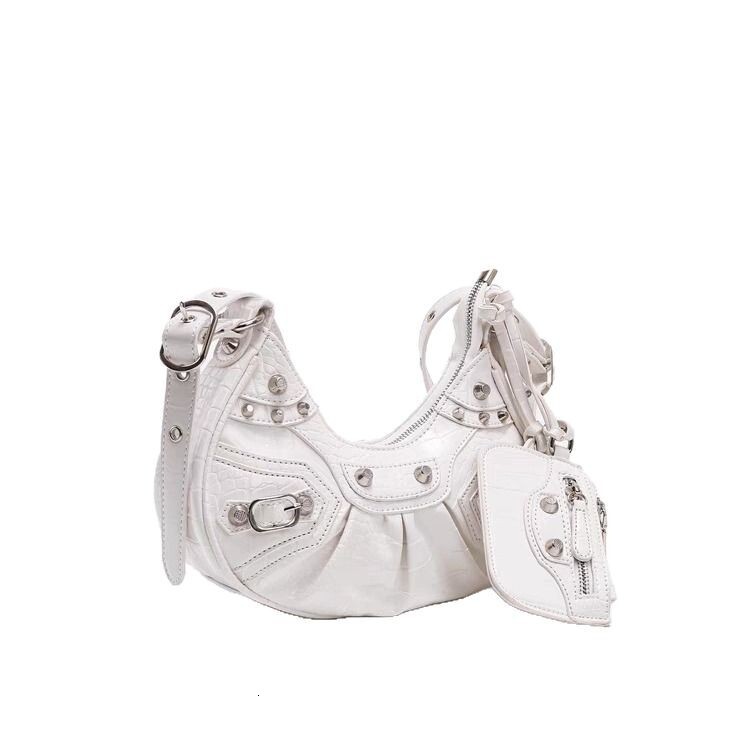 New women's motorcycle armpit sexy girl rivet tassel three in one handheld pleated shoulder crossbody bag fashion designer bag