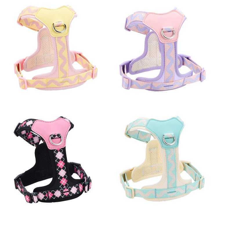 OODUDUOO Dog Harness for Small Dogs Adjustable Puppy Cat Harness Vest French Bulldog Chihuahua dog leash Prevent choking J251129