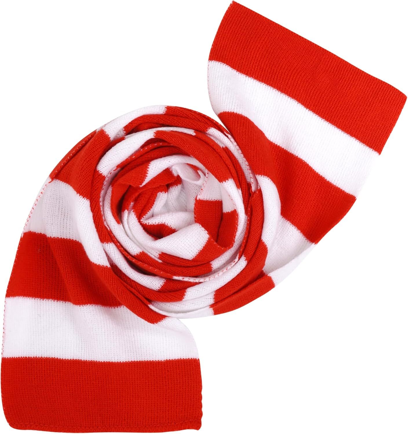 Custom Black and Gray Striped Soft Knit Winter Men's Scarf Cosplay Costume Accessory for Halloween Christmas Party