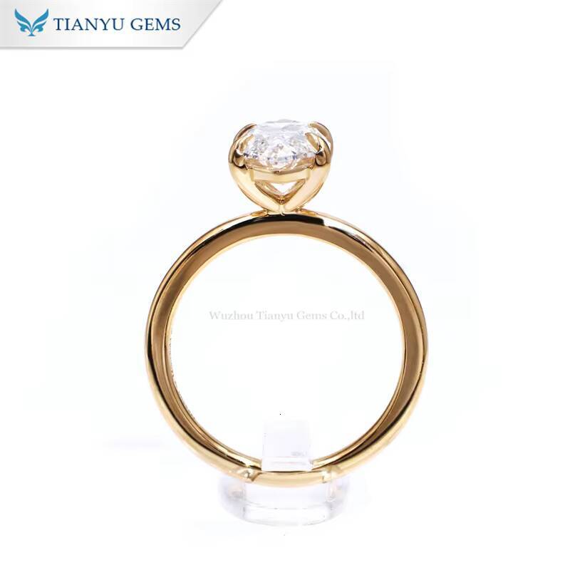 Tianyu Gems 627g 18k Yellow Gold Marquise Cut Lab Diamond Cvd with IGI and Oval Wedding Band Ring Set