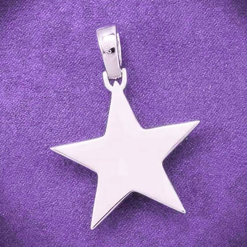 Hip Hop VVS Bling Moissanite Iced Out Mens Cluster Star Pendant With 925 Sterling Silver Pass Diamond Tester