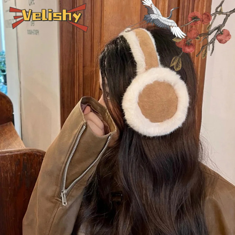 Outdoor Woman Ski Warmer Furry Earmuff Foldable Winter Ear Cover Faux Fur Cold Protection Plush Ear Muffs Fashion Soft Earflap 251024