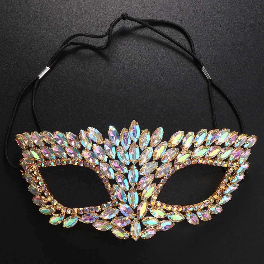 Stonefans Masquerade Mask for Crystal Venetian Party Decor Mardi Gras Sexy Masks Costume Accessory for Women Halloween FashionW251029
