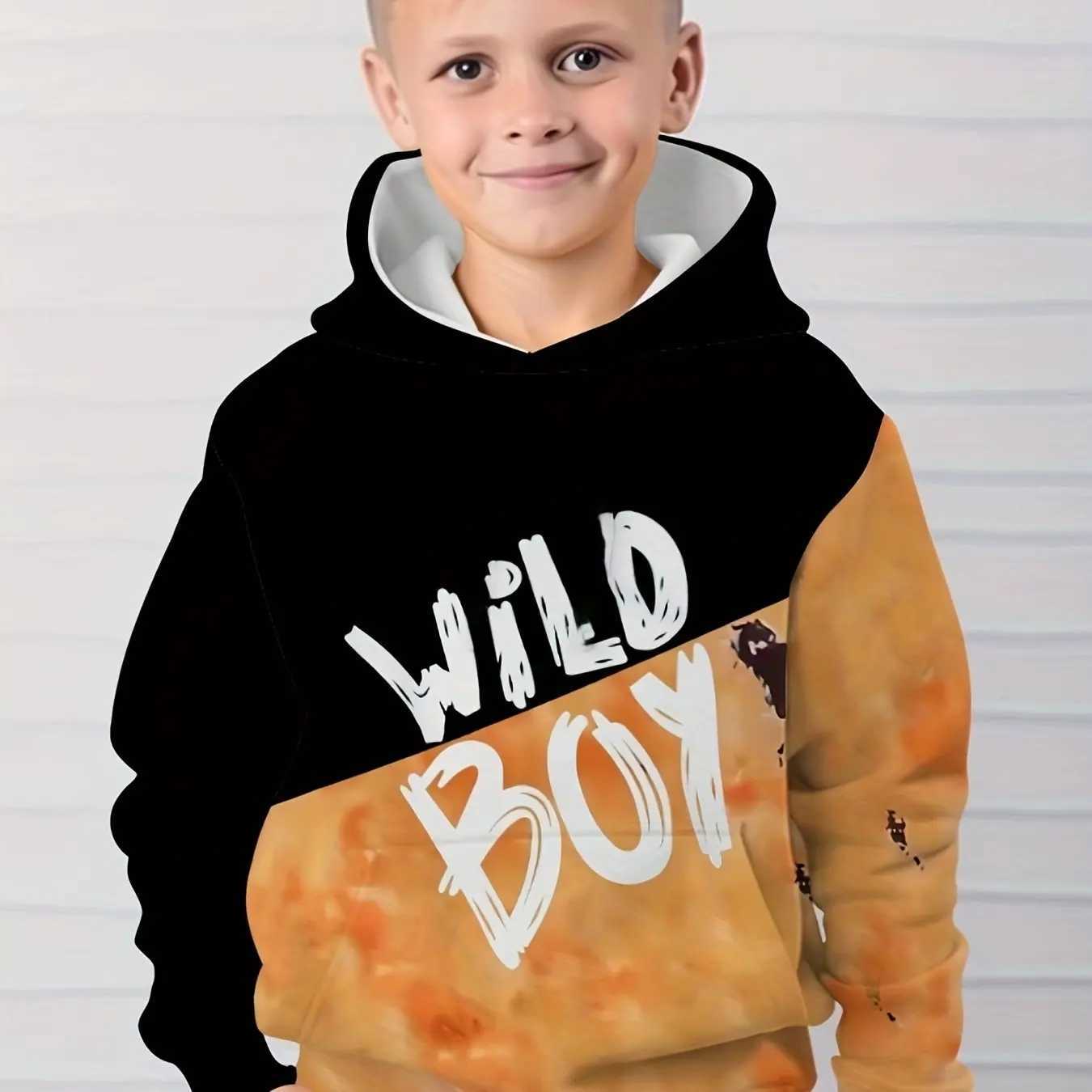 Kids Clothes Boys Hoodies Long Sleeve 3D Simple Print Children Spring Fall Clothes Casual Outdoor Pullover Boy Girl Clothes TopsT251030