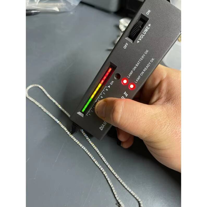 Rinntin SMN Premium Iced Crystal Tennis Moissanite Necklace Chain VVS Clarity 14kt Sterling Silver 724 Inch Mossanite Jewelry