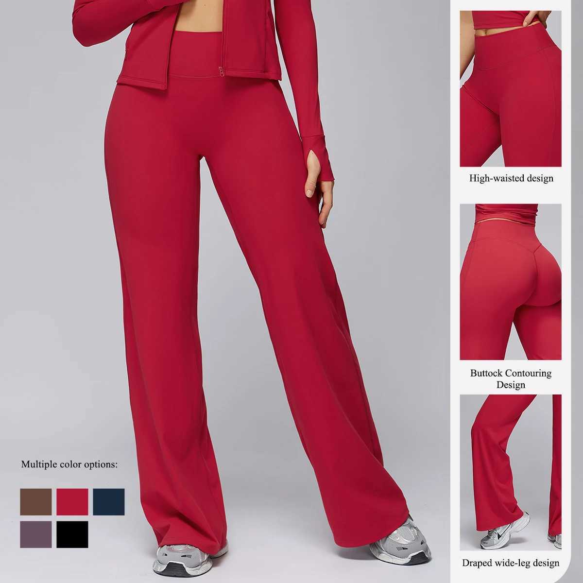 Hearuisavy Womens Sports Pants Gym Clothes Highwaist WideLeg LooseFitting Leggings Outdoor Leisure Fitness Yoga Pants Female J251030