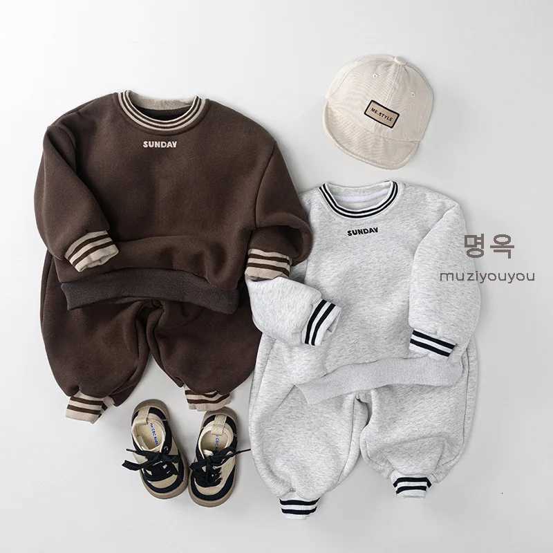 2025 Winter New Children Long Sleeve Fleece Sweatshirt Boys Girls Warm Pullover Baby Casual Tops Kids Plus Velvet SweatshirtT251030