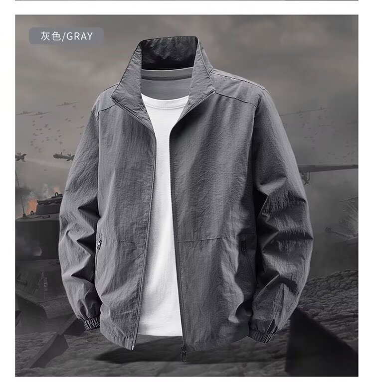 Autumn New Men's Outdoor Jacket Casual Jacket Men's Designer Coat Sports Top Stand Collar Quick-dry Thin Men's Clothing