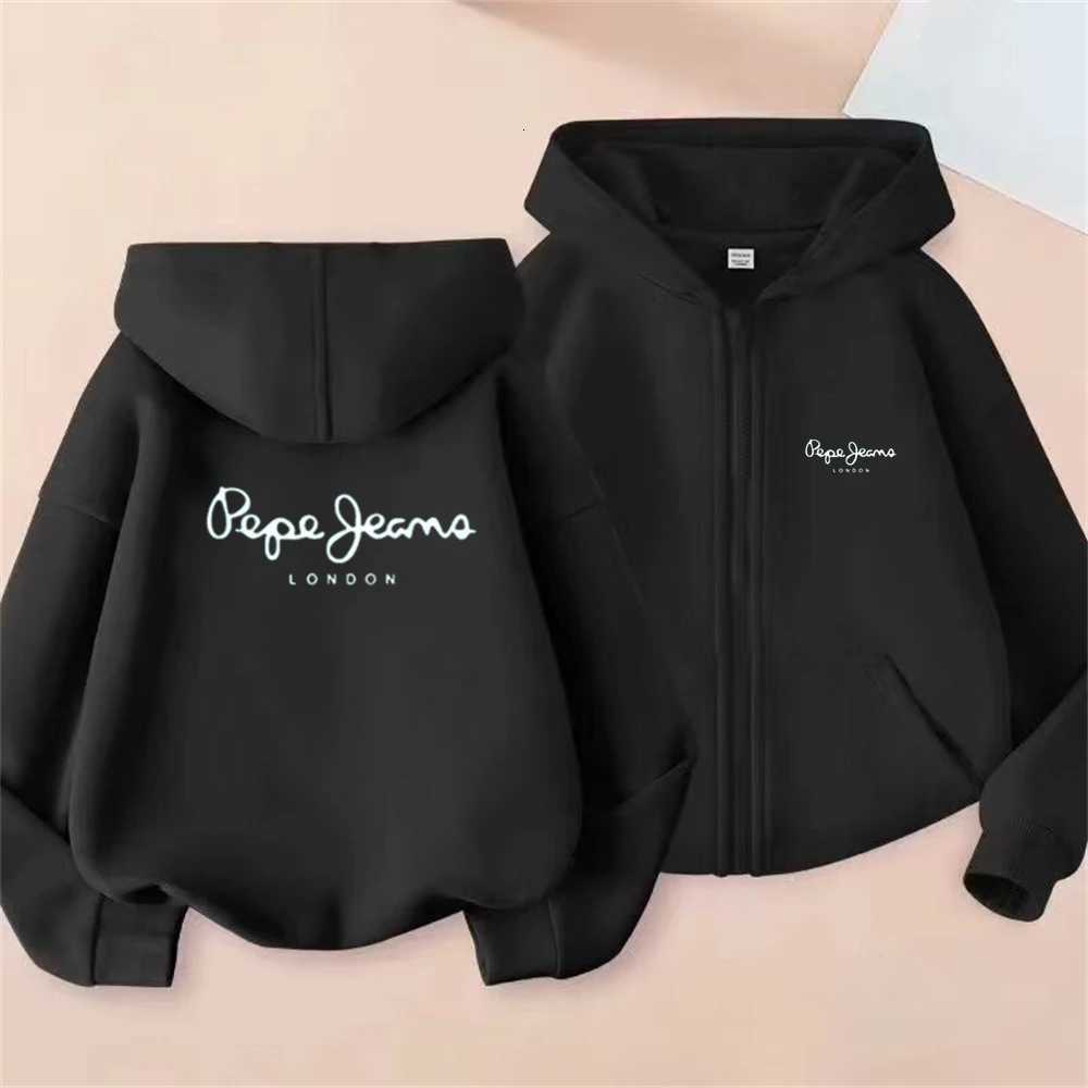 Zipper cardigan Hoodies boy tops Girls letter print Children upper red Hoodie Shirt black leisure Coat Purple clothing fashionT251030