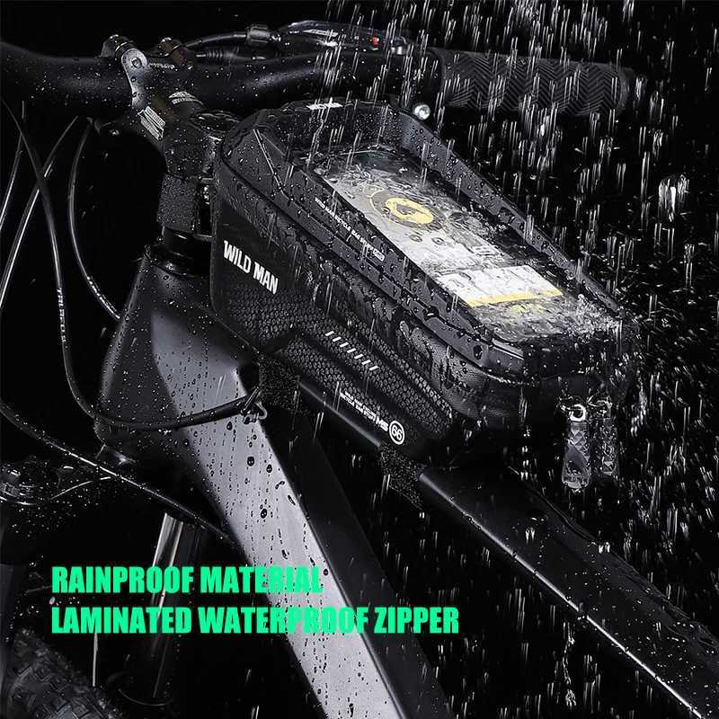 WILD MANMS66 Bicycle Bag EVA Hard Shell Waterproof Front Beam Bag Upper Pipe Touch Screen Mobile Phone Cycling MS66 H251029