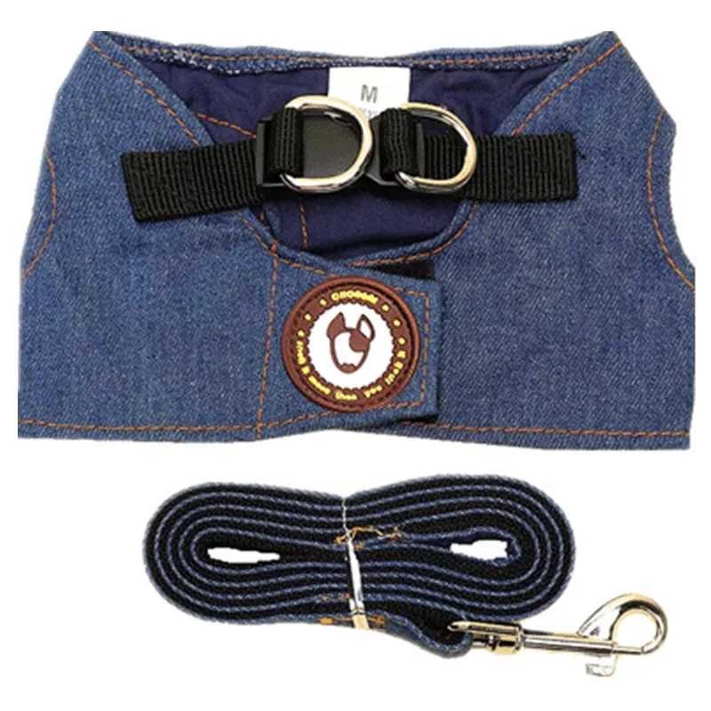 Pet Dog Walking Rope Denim Traction Rope Chest Harness Dog Walking Rope Teddy Chest Harness Autumn and Winter Use J251129