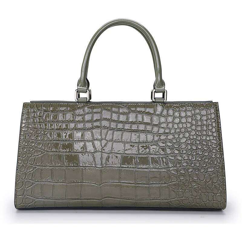 Designer bag 52 2024 New Premium Fashion Headlayer Cowhide Crocodile Print Handheld Oblique Straddle Women's Bag