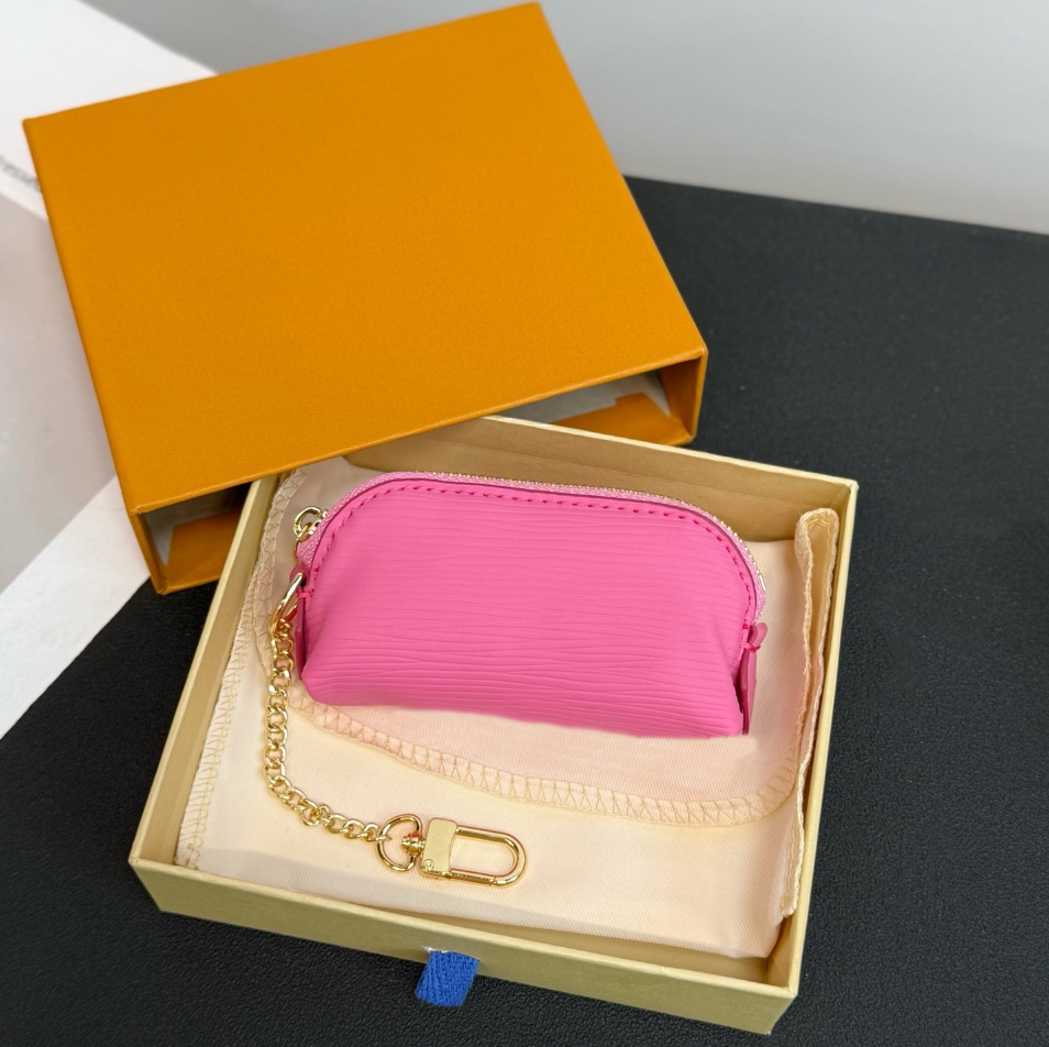 Top Cosmetic Lipstick Pouch Bag Charm Designer Keychain Lady Clutch Cylinder Coin Pouch Women purse wallets beauty case coin purse Holder handbag cosmetic bag gift