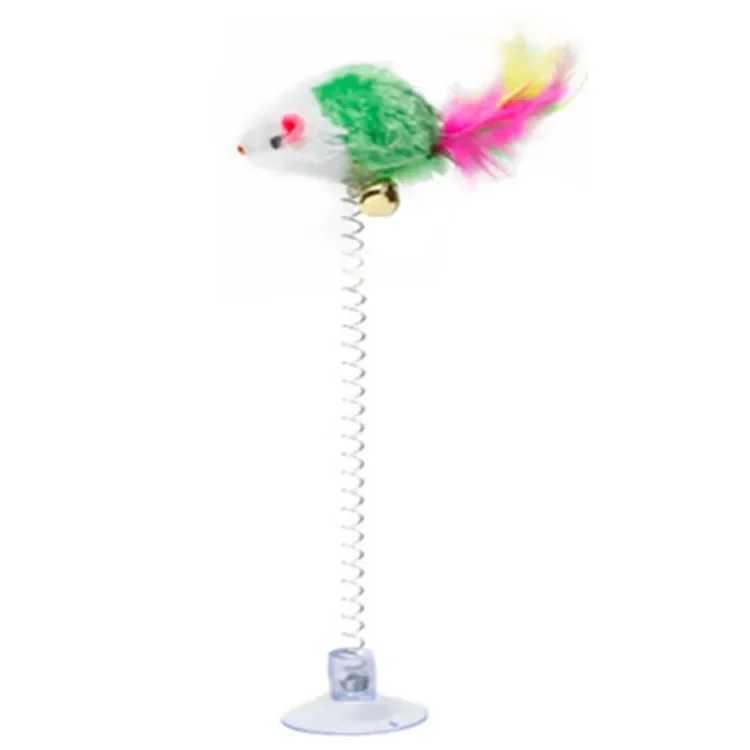 Cartoon Pet Cat Toy Stick Feather Rod Mouse Toy with Mini Bell Cat Catcher Teaser Interactive Cat Toy Kitten S251029
