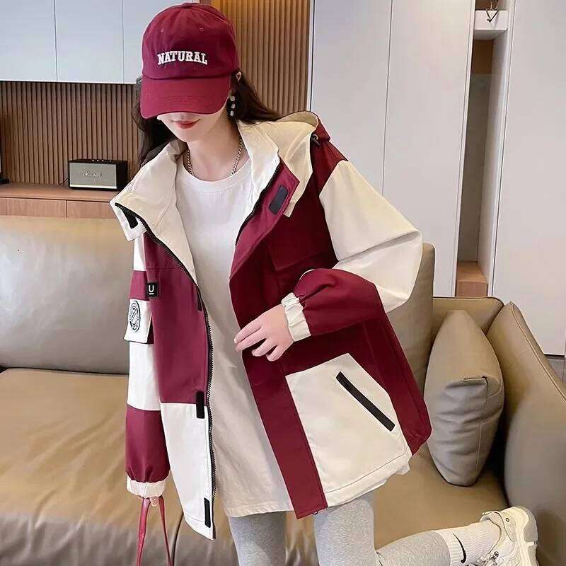 Spring Autumn New Loose Large Size Fashionable Design Workwear Jacket Outerwear For Junior And High School Students Women