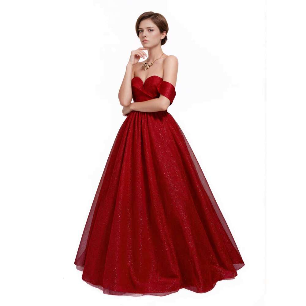 2025 New Solid Pleated Long Sleeve Two-Piece Midi prom