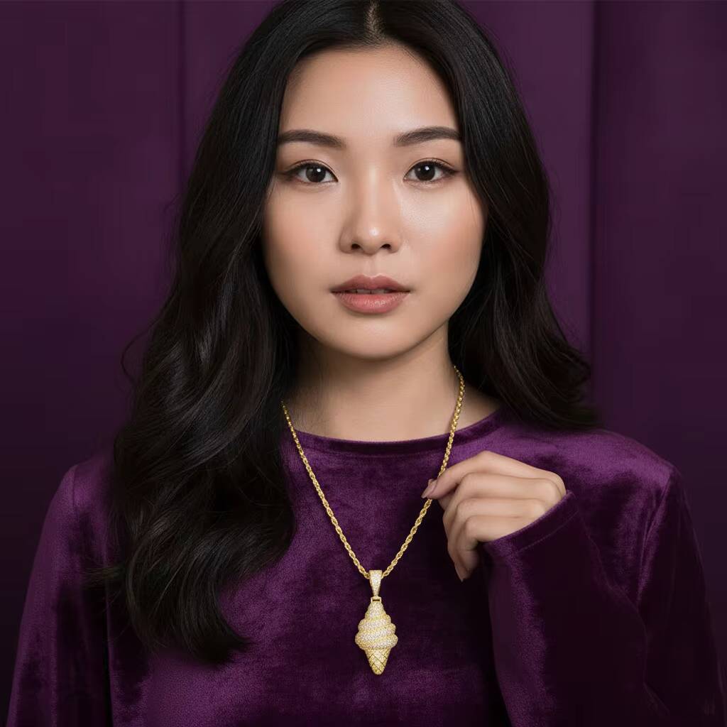 Hip Hop GRA Certified Moissanite D Color Iced Out Ice Cream Pendant Pass Diamond Tester Cone Charm for Necklace Bling Jewelry