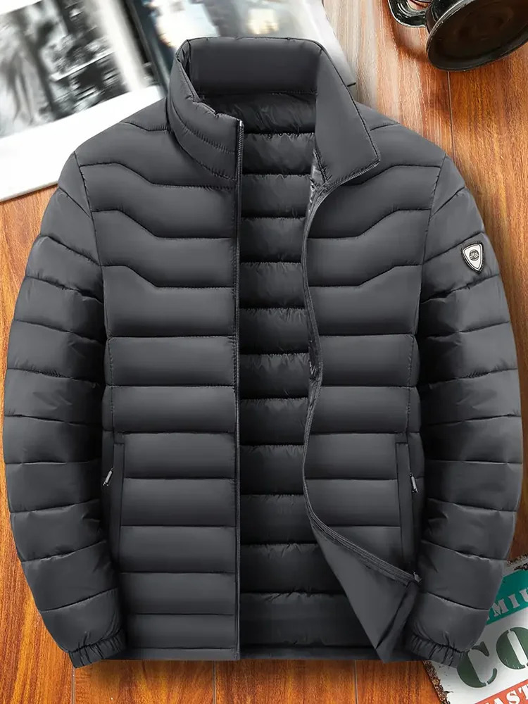 Men Puffer Jacket Thick Warm Winter Jackets Man Parka Casual Fashion Outwear Cotton Padded Coats Stand Colar Mens Clothing Top 251028