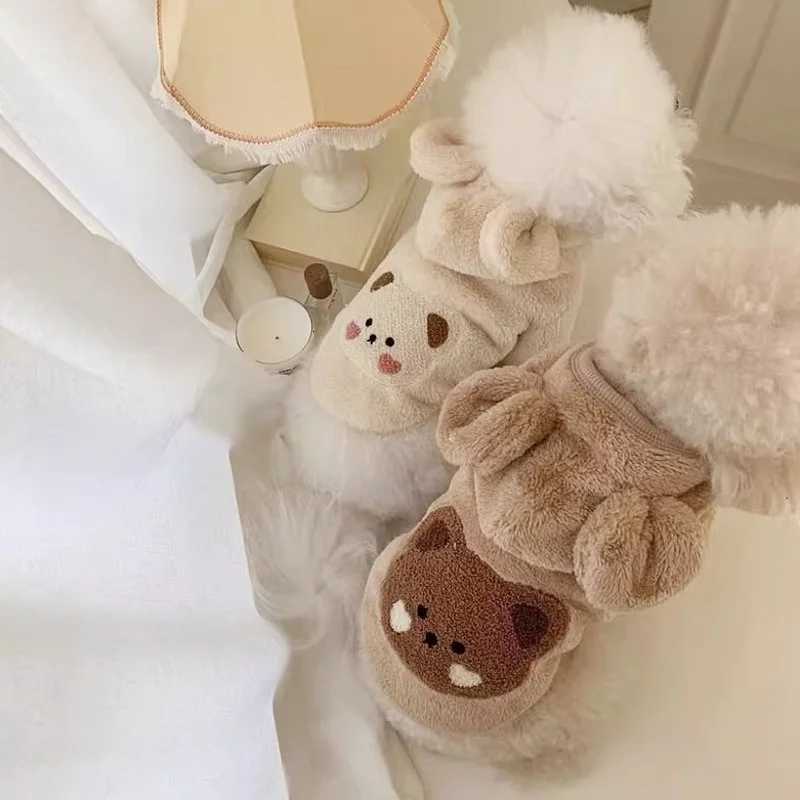 Fashion Pet Dog Hoodies Winter Warm Dog Clothes Bear Print Puppy Sweatshirt Cute Cat Hoodies Chihuahua Dog Clothes Pet Pullovers C251030