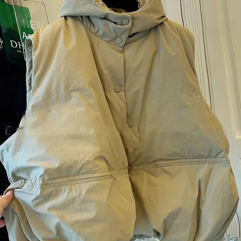 Autumn Winter Down Cotton Vest Jacket Women 2025 Sleevele Parkas Warm Short Vest Coat Female Waistcoat Overcoat Ladies Tops 251024