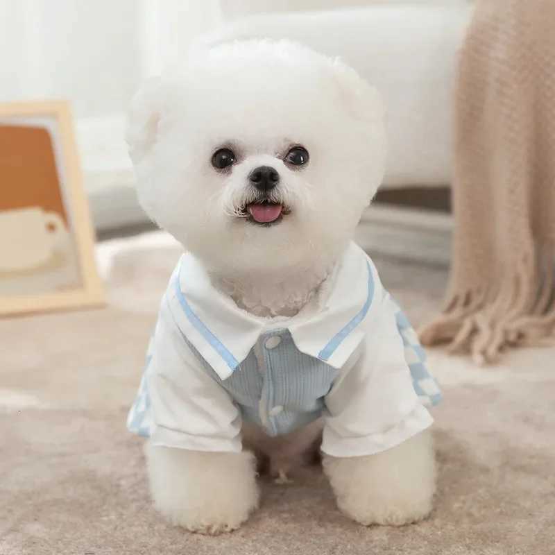 Autumn and Winter JK Plaid Fleece Warm Dog Dress Small Dog Teddy Bigbear Cat Skirt Pet Clothing C251030