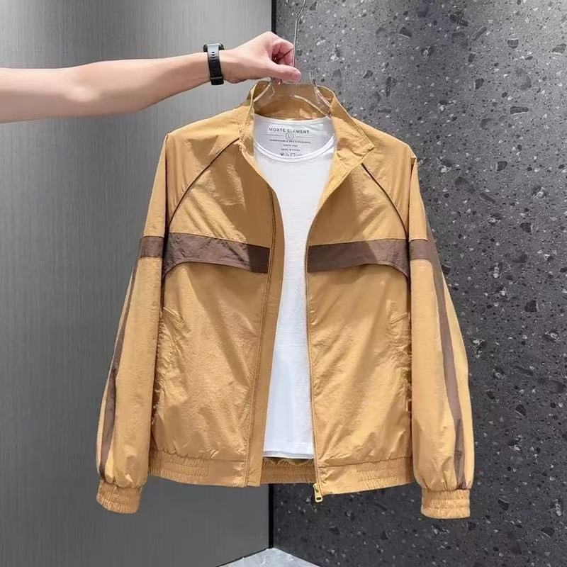 Designer Coat 2025 Summer New Men's Color Block Patchwork Casual Jacket Top Men's Fashion Trendy Versatile Jacket