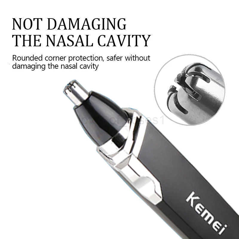 Kemei professional nose hair trimmer beard trimer mens eyebrow nose trimmer for nose and ear cleaner hair removal machine Z251030