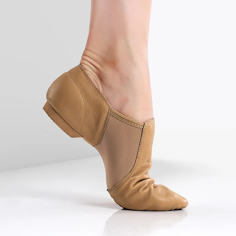 Genuine Leather Jazz Dance Shoes for Girls Women Tan Black Antiskid Sole Jazz Shoes Adults Dance Sneakers High Quality Jazz shoe 251023