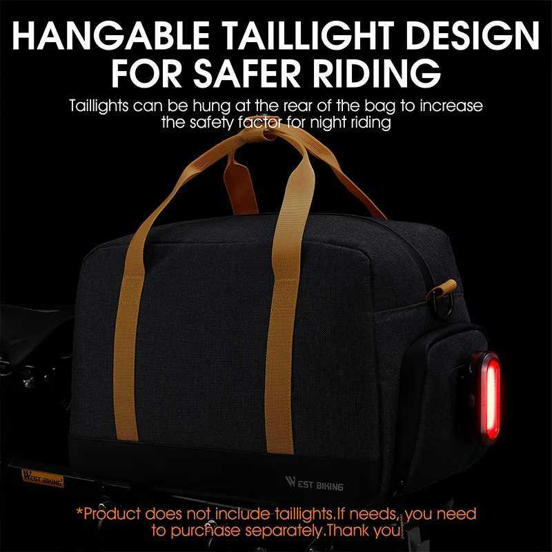 WEST BIKING Bike Trunk Bag 83L Large Capacity MTB Road Bike Luggage Bag Waterproof Outdoor Travel Carrier Handbag Cycling Bag H251029