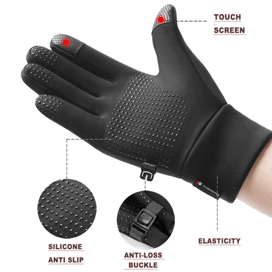 YANBIGUO Winter GlovesThermal Warm Ski Gloves Touch Screenfor RunningCyclingBikingDrivingTyping Freezer WorkShooting J2510291