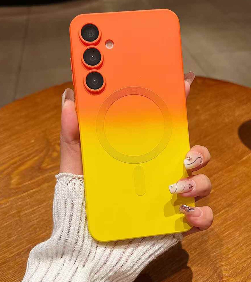 S26 Ultra Magnetic Wireless Charging Case For Samsung S25 FE Edge S24 S23 Plus A37 A57 A56 A36 A26 A25 A17 A16 A15 A07 A06 Gradient Len Protector Soft