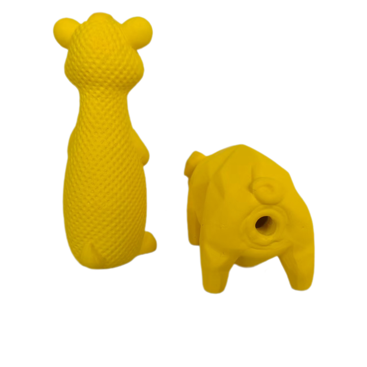 Latex Screaming Chewy Dog Toy Soft Natural Rubber Squeaky Sound Interactive Standing Monkey and Pig Shaped Dog Toys with Bright Colors for Small & Med