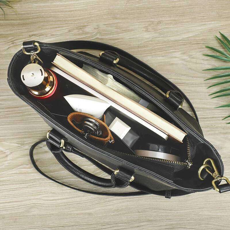 Contact's Genuine Leather Women Crossbody Top Handle Fashion Adjustable Strap Female Shoulder Bag Tote Handbag