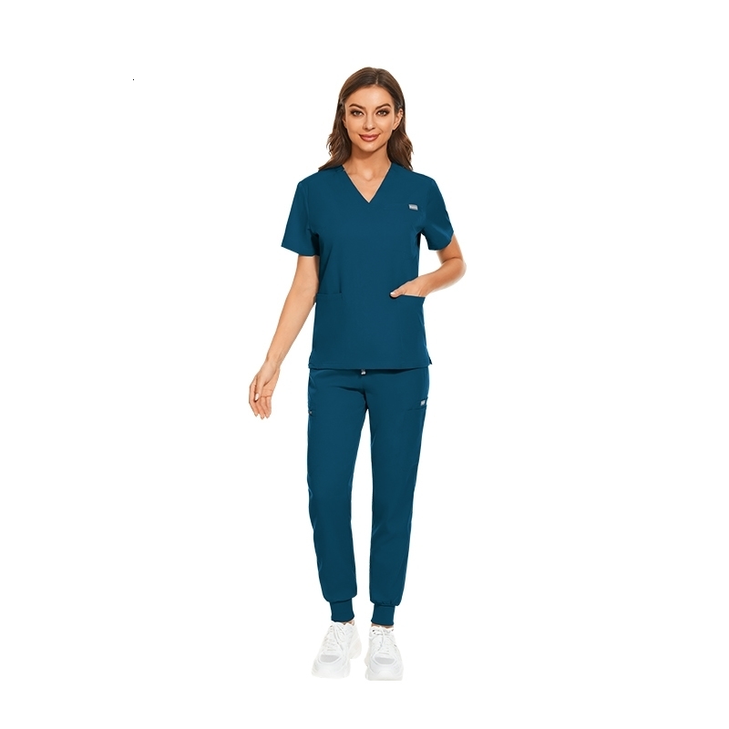 Multicolor Scrubs Uniform Short Sleeve TopsPants Nursing Uniform Women Pet Shop Doctor Scrub Surgery Workwear Scrub Set 251029