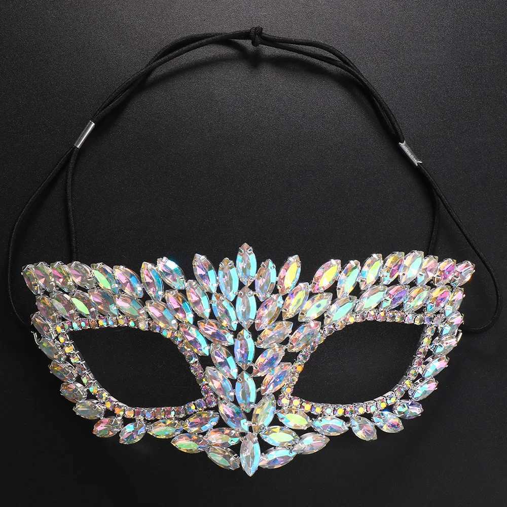Stonefans Masquerade Mask for Crystal Venetian Party Decor Mardi Gras Sexy Masks Costume Accessory for Women Halloween FashionW251029