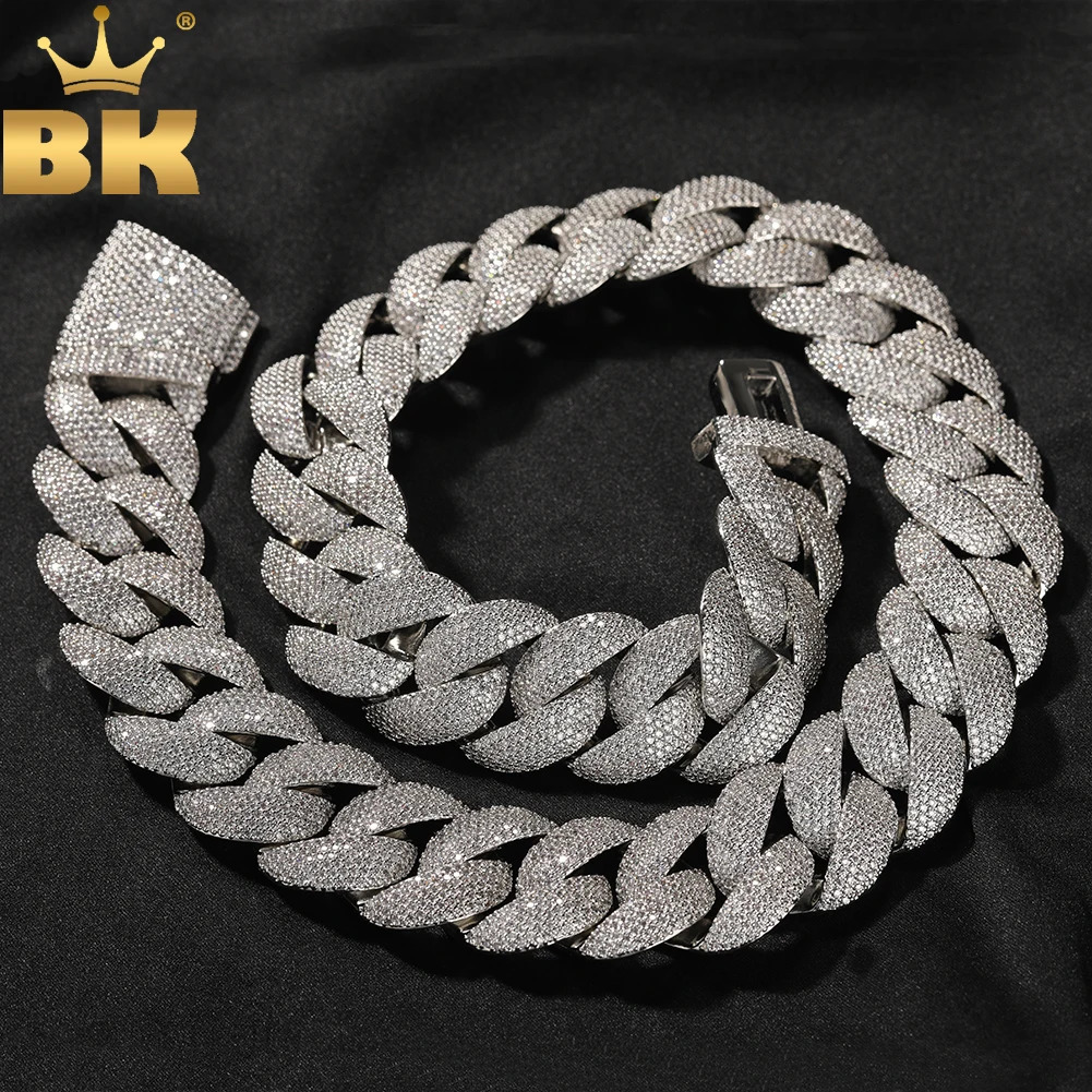 THE BLING KING 24mm Heavy Bubble Cuban Necklace Micro Paved Out Cubic Zirconia Fashion HipHop Jewelry For Party Gift 251029