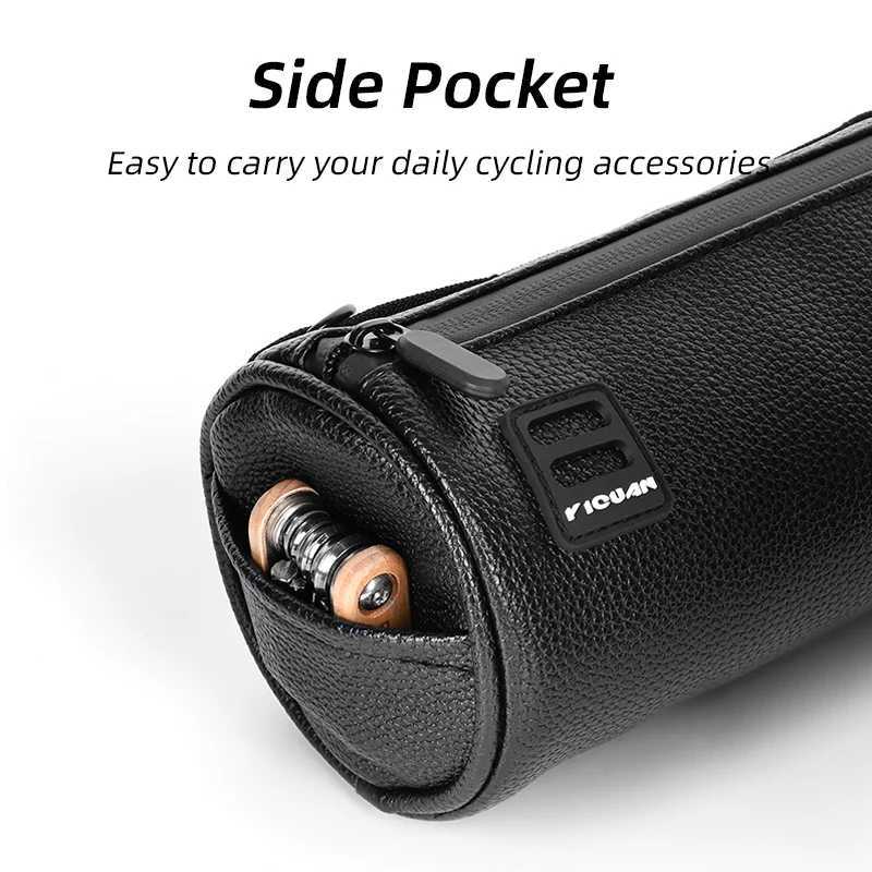 Waterproof 18L Big Capacity Cycling Shoulder Bag Multifunctional Grain Leather Bike Handlebar Bag Bike Accessories H251029