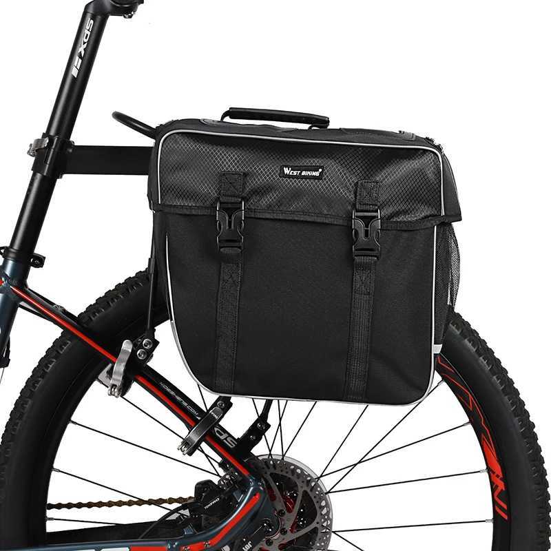 WEST BIKING Bicycle Bag 28L Multifunctional Saddle Bag Waterproof MTB Bike Rack Bag Travel 2 In 1 Big Capacity Bicycle Rear Bag H251029