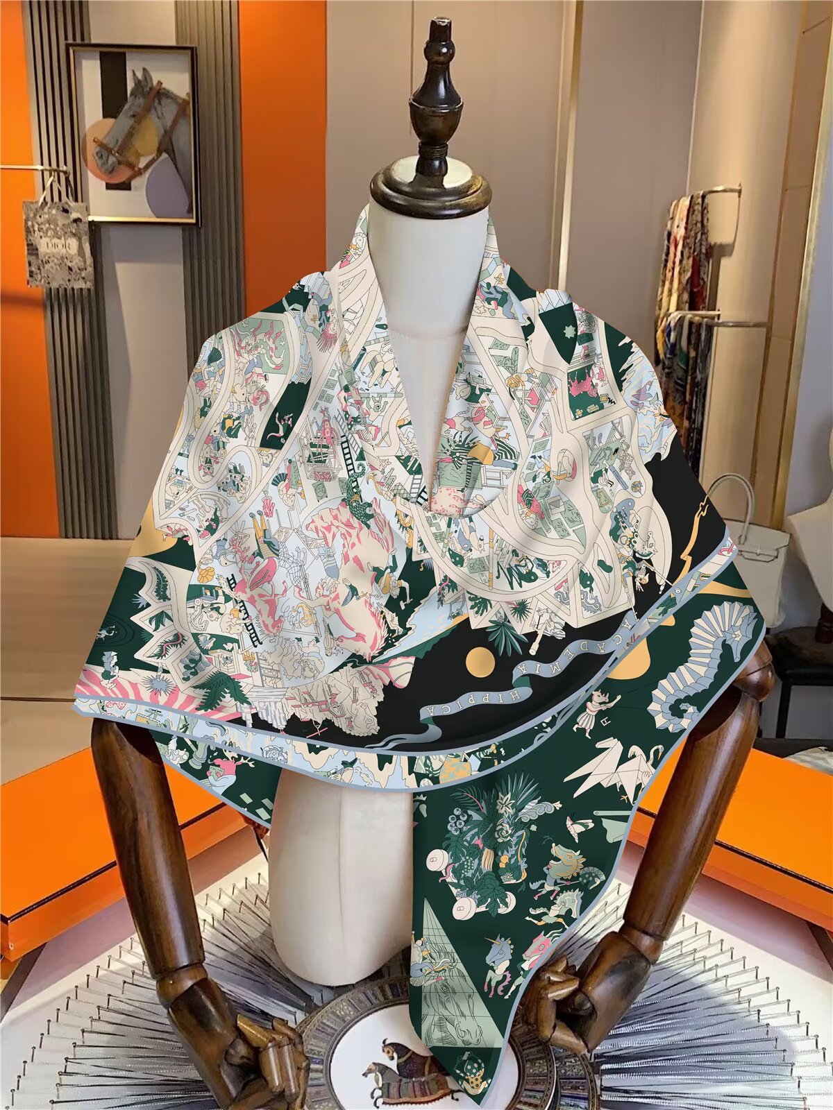 Velvet Square Scarf For Travel Cold Weather Use And Outfit Enhancement