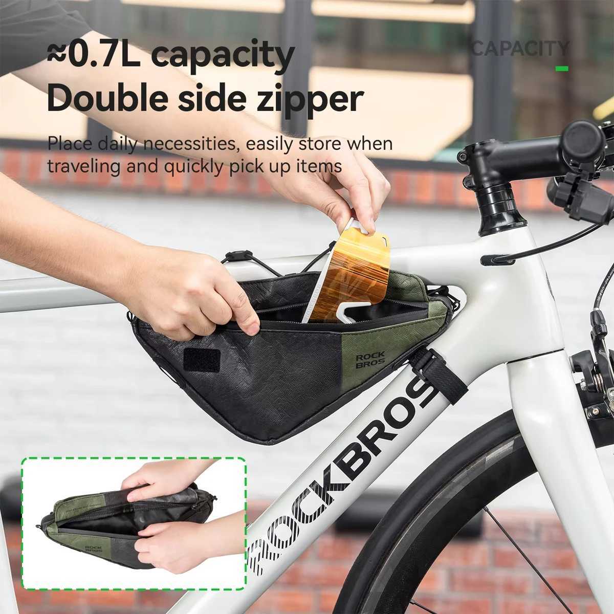 BIke Frame Bag 07L Cycling Triangle Bottom Tube Bag Wearresistant Durable Cycling Travel Storage Bag H251029